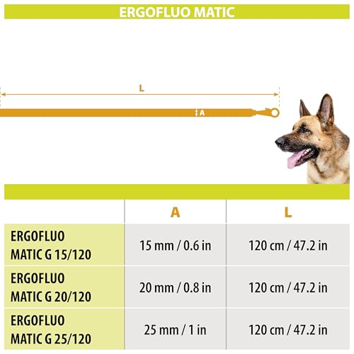 Laisse pour chien ERGOFLUO MATIC Ferplast grande taille orange 120 cm - 4
