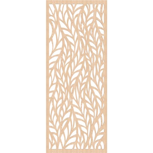 Image of Ortonville Decorative Pierced Fretwork Wood Wall Panels, 33 3 /8 inchW x 84 3 /8 inchH x 3 /8 inchT, Red Oak