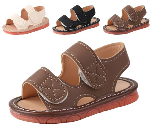 Image of Baby Boys Girls Squeaky Sandals Summer Closed-Toe Anti-Slip Premium Rubber Sole Toddler First Walkers Shoes