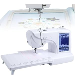 Automatische naaimachine met LCD-aanraakscherm borduurgebied, elektrische mini-borduurmachine, draagbaar, ingebouwde 210 letters en 30 patroonranden, eenvoudig naaien