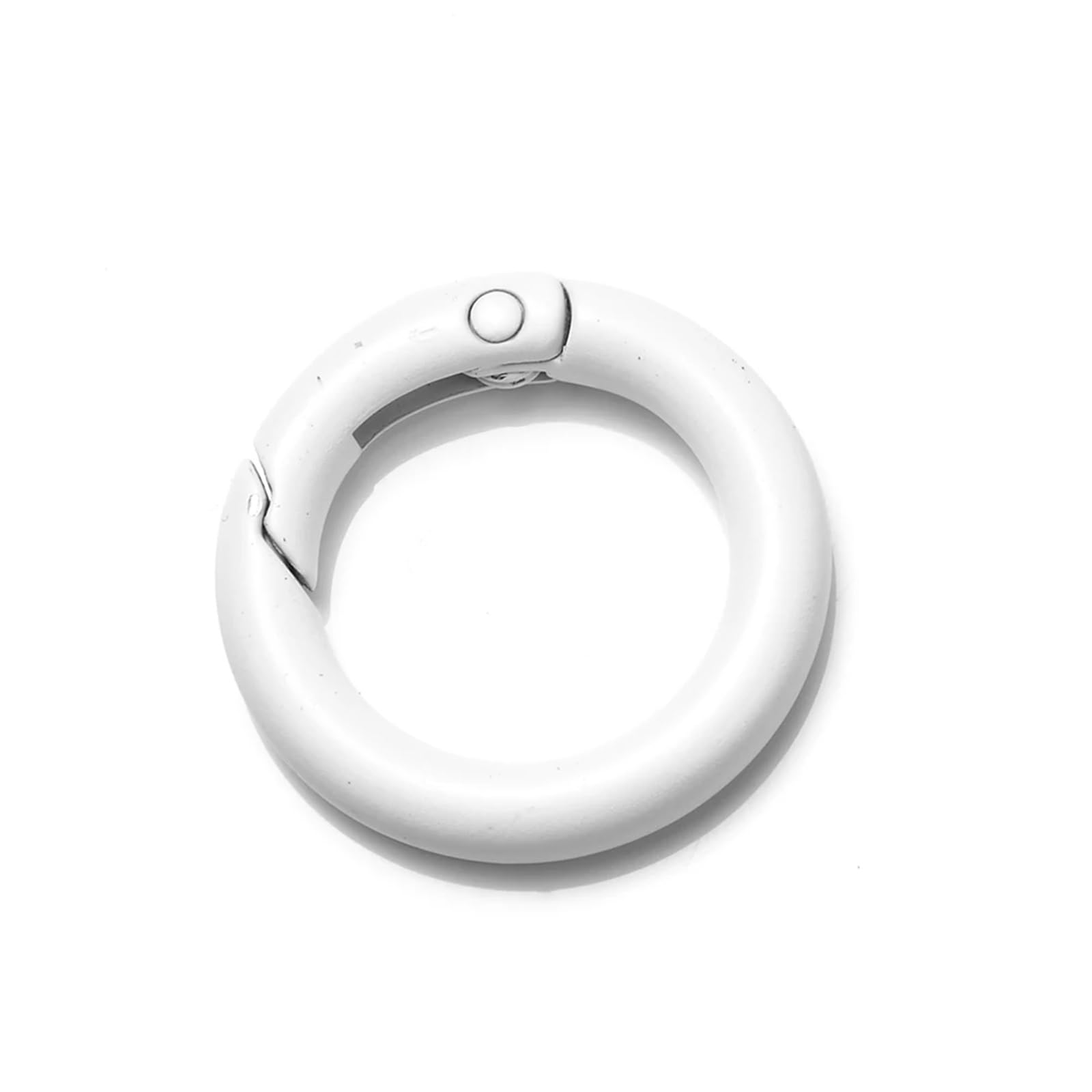 20Pcs O Ring Clasp Spring Gate Lobster DIY Carabiner Keychain Bag Clips Hook Making Dog Chains Findings Sullpies for Keyrings,Wallets(White,35mm)