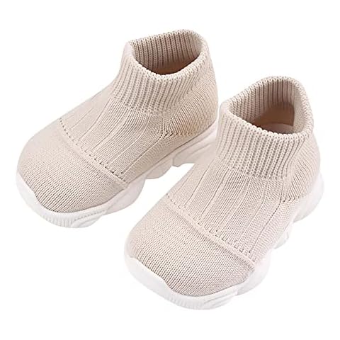 AOCRD Baby Boys Girls First-Walking Non-Skid Shoes Toddler Infant Soft Sole Breathable Knitted Mesh Socks Shoes Lightweight Slip-on Sneakers Indoor Outdoor Cover