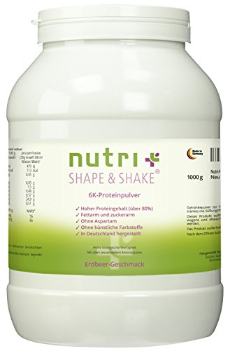 Nutri Plus Shape and Shake   Batido proteico sin aspartamo de 1 kg con suero de leche y caseína, incluye cuchara dosificadora