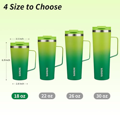 Image of BJPKPK 18oz Insulated Tumbler with Handle, Lid & Straw, Stainless Steel