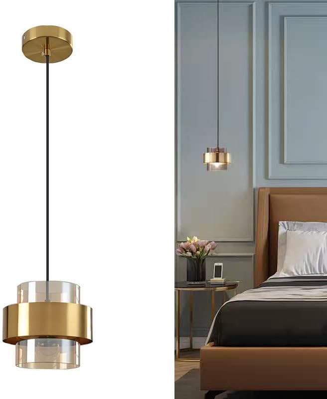 CORAL TREE Modern Glass Pendant Light Fixtures Brass Ceiling Hanging Light E27 Art Deco Chandelier Pendant Lighting for Kitchen Island Living Room Bedroom
