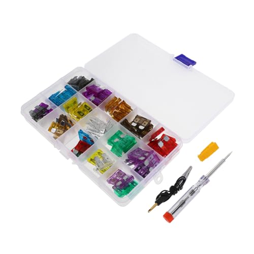 Kit de fusibles automotrices Zerodeko, 100 piezas, con probador de voltaje, para autos, camiones y embarcaciones miniatura 1