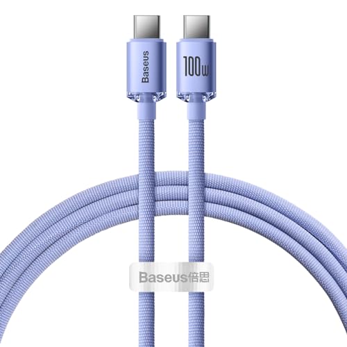 Image of Baseus Crystal Shine 100 W 120 cm PD Type-C Charging Cable Purple