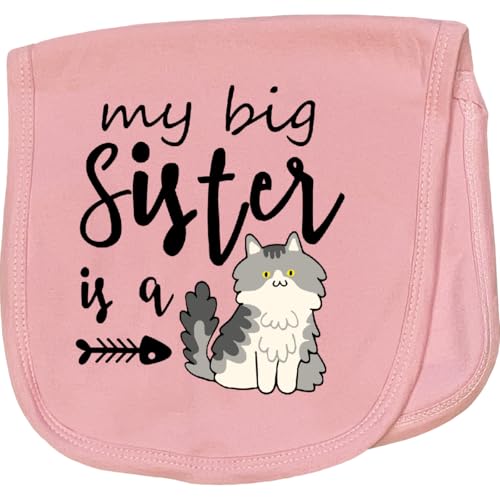 inktastic My Big Sister is a Cat Baby Burp Cloth Pink 3ffd2