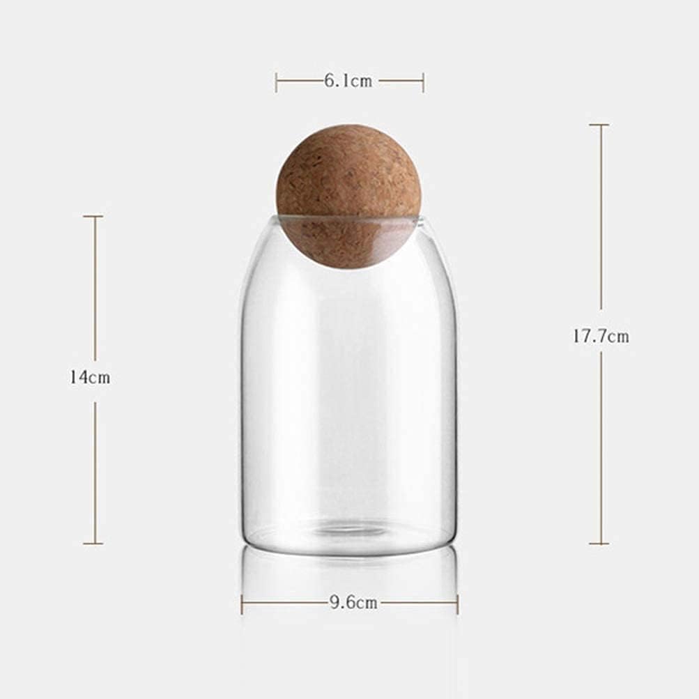 Uр Tо 60% оƒƒ UPKOCH 3Pcs Glass Jars with Airtight Seal Ball Cork Lid Clear Cookie Jars Mason Jars Food Storage Canister for Tea Coffee Spice Sugar Salt (Size S/M/L)