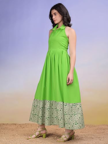 Image of PURVAJA Women's Maxi Cotton Blend Dress (Floe-236-240)