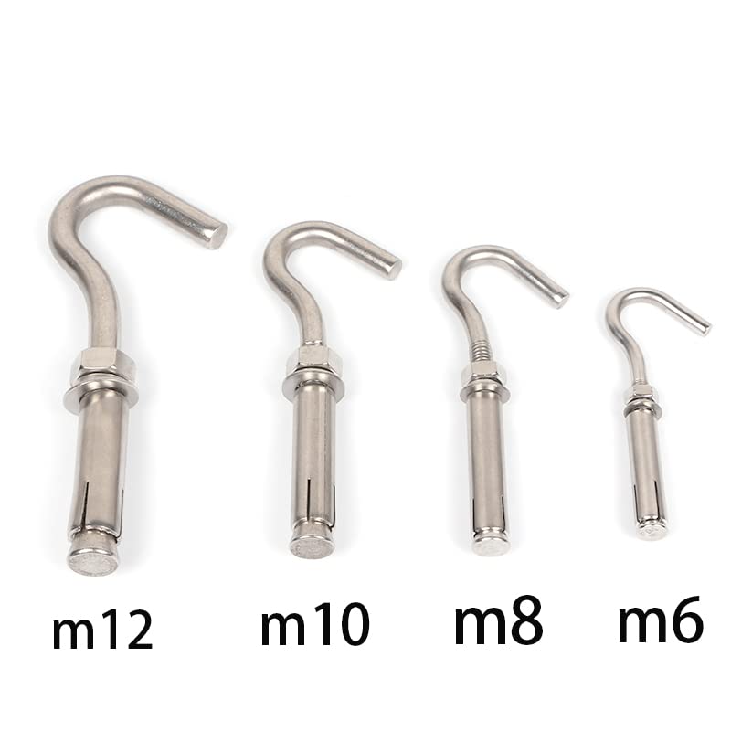 Generic Expansion Hook Anchor Bolt Open Cup Hook 304 Stainless Steel Ring Lifting Anchor Bolt Expansion Bolt - (Size: M8)