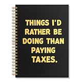 SRWNFOS Paying Taxes Lined Spiral Notebook, Funny 160 Pages Ruled Hardcover Notebook, Tax Preparer Gifts for...