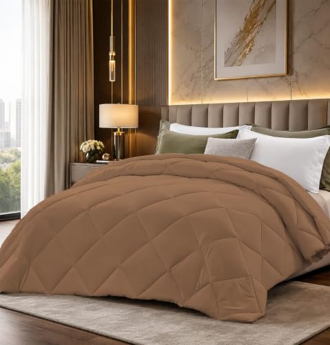 Image of Super Comfort Microfiber 300 GSM Single Bed Comforter for Heavy Winter Blanket Quilt Diamond Stitch (60 inch x 90 inch Inches /152cm x 228cm) - Comforter Single Bed|Beige