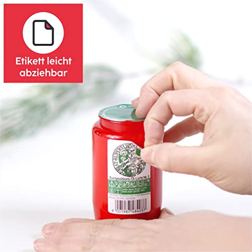 10er Set HOFER Grabkerzen Set [St. Rupertus] Grablicht Brenner ca. 55 Std. Brenndauer | Grabkerze rot | Friedhofskerzen | Trauerlicht für Grablaterne | Kompositions Öl Kerze
