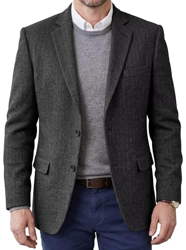 Men's Tweed Blazer Jacket - Lightweight Casual Sport Coat