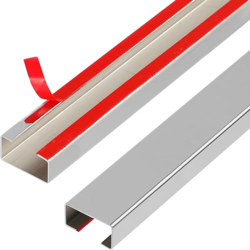 Canaleta para cables de pared de 39 pulgadas con adhesivo autoadhesivo, canal para cables Ethernet tipo zócalo cuadrado, kit de gestión y ocultación de cables (plateado, ancho x alto: 24 x 12 mm), 2 unidades miniatura 1