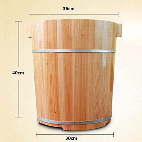 Cubeta de madera natural para baño de pies 40 cm altura miniatura 6