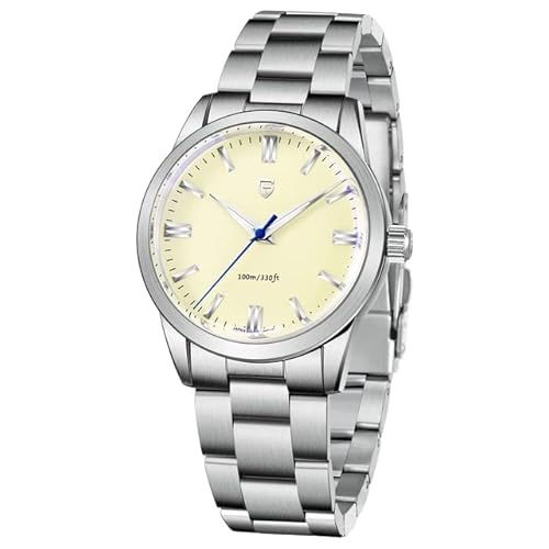 パガ−ニデザイン メンズ腕時計 SEIKO 日本製 ムーブメント VH31 ダイバーズ クォーツ ケース 付き 防水 ビジネス 仕事用 ドレスウォッチ ステンレススチール ベルト サファイアガラス PAGANI DESIGN PD-1731 (イエロー/ス