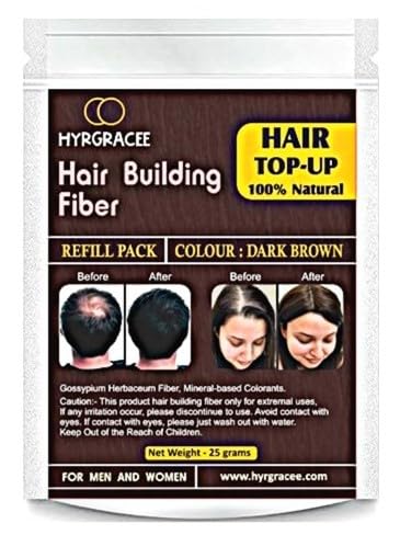 Hyrgracee® Hair Building Fiber Concealer Refill for Men and Women Use to all Branded (Dark Brown 25 gram) Pack of 1-image-7