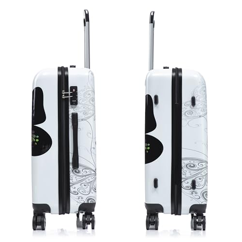Image of InUSA Butterfly Print 24-Inch Medium Hardside Spinner Luggage Lightweight