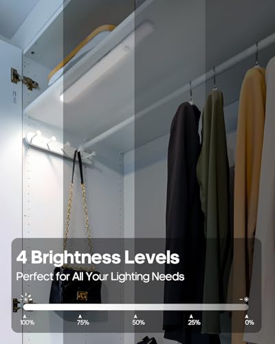 Image of Under Cabinet Lights, 11.8 Inch Motion Sensor Lighting Indoor, 1800mAh Rechargeable Battery Operated Wireless Closet Lights, Magnetic Dimmble Under Counter Lights for Kitchen (2 Pack)