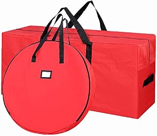 121cm Christmas Tree Storage Bag with 76cm Christmas Wreath Storage Container  Fits up to 228cm Disassembled Artificial Christmas Tree, Premium Oxford Material