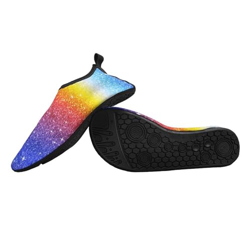 Rainbow Glitter Sparkle Water Shoes for Women Men Quick Dry Swim Beach Shoes for Swimming Pool2