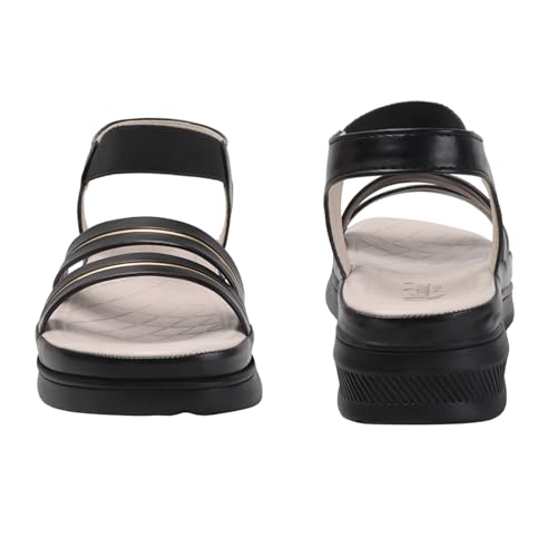Image of Ladies Hub Stylish Women's Wedge Sandals Platform Heels with Extra Soft Cushioned Footbed, Ankle Strap & Open Toe Style