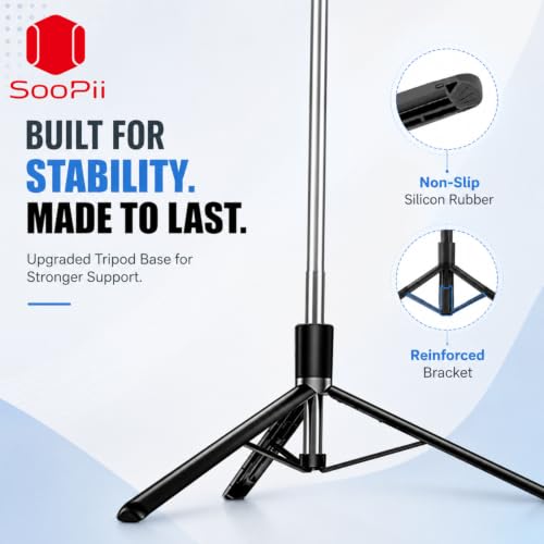 Image of 3-in-1 Bluetooth Selfie Stick Tripod with Wireless Remote & Fill Light | Foldable & 170 cm Extendable Mobile Stand for Vlogging, Reels, Zoom | Compatible with Android & iPhone Smartphones