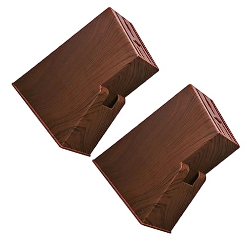 HOMSFOU 2pcs Holder Storage Stand Universal Block Kitchen Knives Organizer Household Tools Storage Shelves Plastic Knives Block Without Knives Wood Grain Storage Rack
