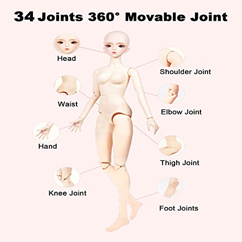 YZDKJDZ 1/3 BJD Puppe 24 Zoll 34 Kugelgelenkpuppe , Alte Chinesische Hanfu-Puppen Enthalten Kleid/Kleidung Set… – Bild 8