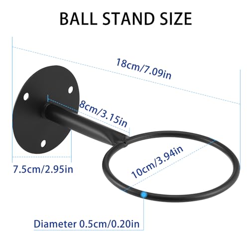 2Pcs Ball Holders for Wall Sturdy Football Stand Wall Mounted, Football Stand Display - Image 2