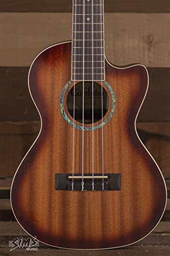 Image of Cordoba 15TM-CE Tenor Ukulele - Acoustic-Electric Cutaway Uke, Hand Crafted with Mahogany Top, Back & Sides, Authentic Abalone Rosette, Satin Edge Burst Finish & Premium Italian Aquila Strings
