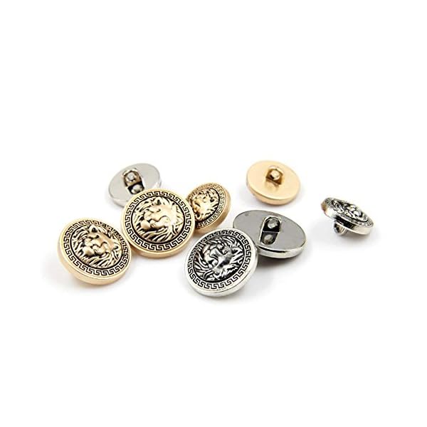 10PCS Clothes Buttons - Fashion Lion Head Sewing Button Round Shaped Metal Button Set for Men Women Blazer, Coat, Uniform, Shirt, Suit and Jacket (Gold, 25mm) - Image 6