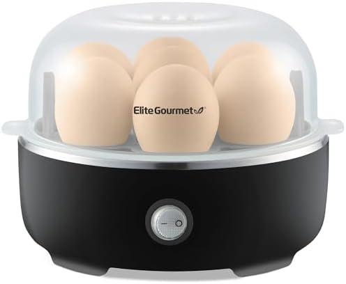 Elite Gourmet EGC115B Easy Egg Cooker Electric 7-Egg Capacity,...