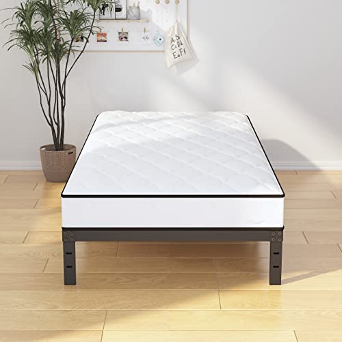 Emoda 10 Inch Twin Xl Bed Frames No Box Spring Needed, Heavy Duty Xl Twin Metal Platform Bed Frame, Noise Free, Easy Assembly, Black #TOP4