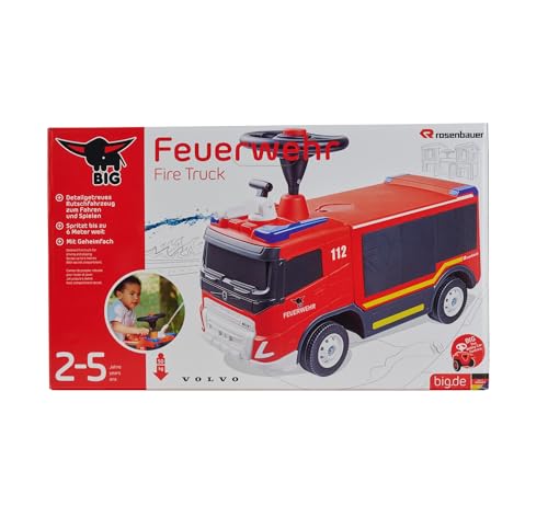 BIG Feuerwehr Rutschauto ab 2 Jahre - großes Feuerwehrauto zum Fahren und Spielen mit Hupe und Wasserspritzfunktion (bis 6 Meter), Rutschfahrzeug für Kinder von 2-5 Jahre (max. 50 kg) – Bild 8