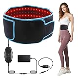 Rotlichtlampe Infrarotlampe Gürtel, 105 LEDs Rotlichtgürtel mit Timer Geeignet für Rücken, Schultern und Taille (blau+schwarz)