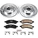 PowerStop Front Brake Kit For Buick Enclave 2008-17 |Chevrolet Traverse 2009-17 |GMC Acadia 2007-16 - Truck & Tow Carbon Fiber Ceramic Brake Pads + Drilled & Slotted Rotors Upgrade, K4657-36