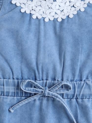 Image of Dresses for Kids Girls, Stylish Knee Length Once Piece Denim Frocks for Girls, Casual Dress for Summer & Birthday Family Gathering & Special Occasion