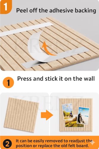 Image of KRENZ Self Adhesive Bulletin Notice Board (30 X 30 Cm) with Drawing Pins List Board for Wall Vision Board for Manifestation Wall Boards Message Board for Office School Collage (4, Cream Line)