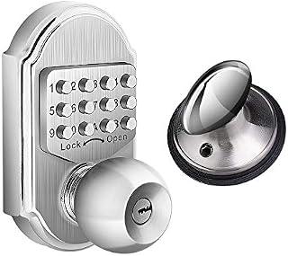 Elemake Keyless Entry Door Lock Deadbolt Keypad Mechanical Stainless Steel