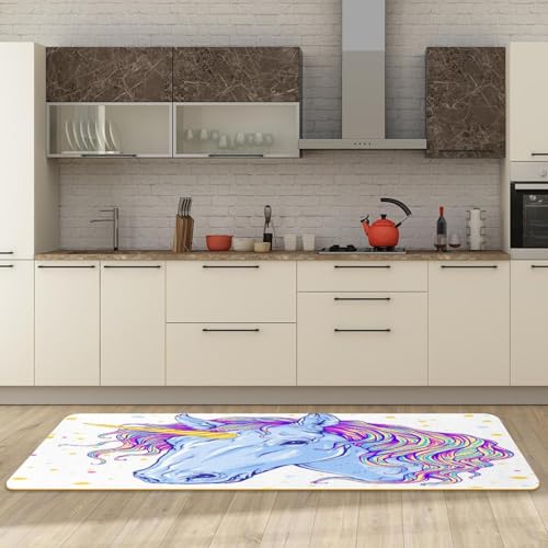 Alfombrillas de cocina de unicornio antideslizantes y lavables para suelo absorbentes VAPOKF 3