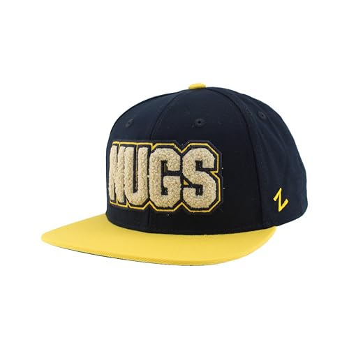 ZHATS Denver Nuggets NBA Officially Licensed Adjustable Snapback Hat Flat Bill Z11 Retro Chenille Team Color