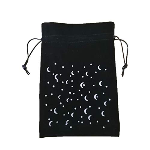 PIPL Bolsa de veludo com estampa de estrela e lua para cartões oráculos, bolsa de armazenamento de cristal de adivinhação