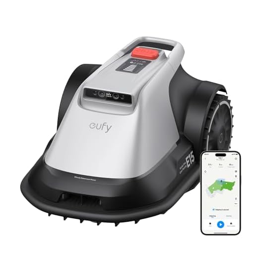 eufy E15 Tondeuse Robotique sans Câble Périphérique, Aucun Souci de Signal, sans RTK, TrueVision, Navigation Intelligente, Jardin Jusqu’à 800 m², Coupe Bordure Précise, Évite Obstacles, Contrôle App