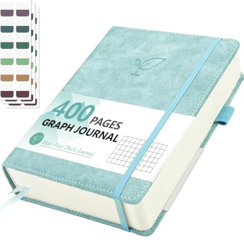 Hoci Poci 400 Pages Graph Journal Notebook, 5.8" x 8.4",100gsm, Smoky Blue