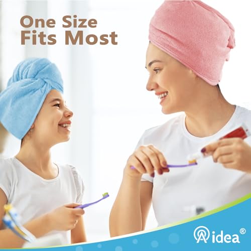 AIDEA Hair Towel Wrap, 5 Pack Absorbent Fast Drying Hair Towels 26"×10" - Image 5