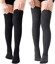 Shopping Mart Warm Knee High Socks for Women-Thermal Cotton Socks for Hiking, Work, Winter, Gifts Socks for Cold Weather Long Boot Stockings Leg Warmers (1 Pair)(Black)