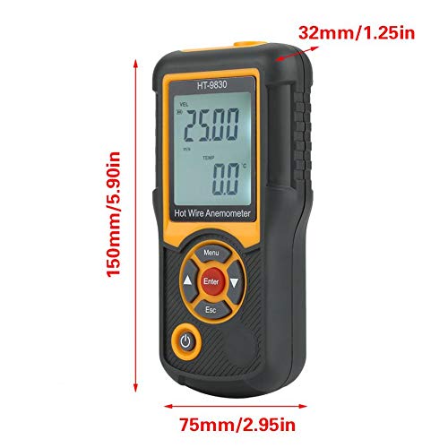 HT-9830 AC 100-240V Digital LCD Hot Wire Anemometer Handheld Wind Speed Gauge Meter Measure Anemometer